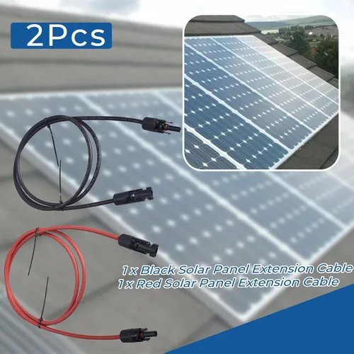 Miniatura 4 de WFLNHB Cable de extensión de panel solar de calibre 12 negro + rojo de 5 pies, 12 AWG con conector solar hembra y macho