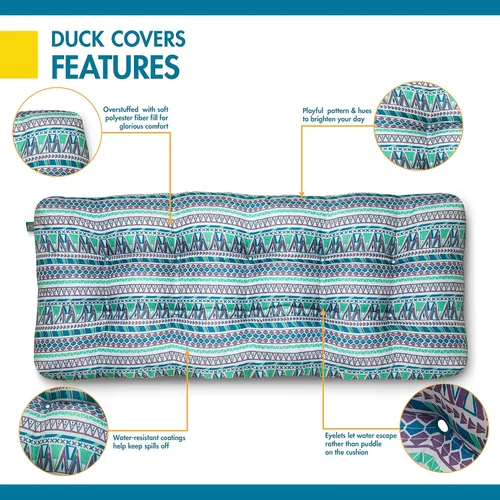 Miniatura 6 de DUCKCOVERS® Cojín de banco resistente al agua para interiores y exteriores, 42 x 18 x 5 pulgadas, color lila festival, cojín para banco de patio