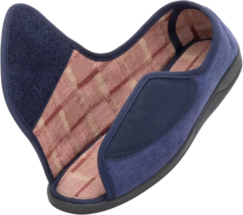 Miniatura 6 de Pantuflas para diabéticos con punta abierta para hombres, extra anchas, espuma viscoelástica, puntera abierta, antideslizantes, para personas