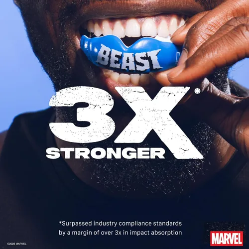 Miniatura 2 de Marvel Sport Mouth Guard, Dual Layer Mouthguard for Adults & Youth with Case (Beast, Junior (up to 11 Years))