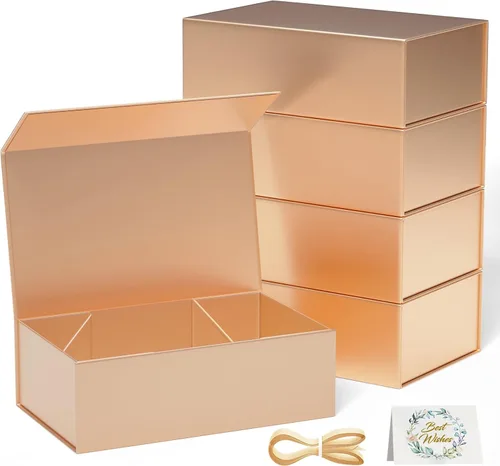 Miniatura 10 de RYDDOY Caja de Regalo Negra, 9.5x6x3'' Cajas de Regalo para Regalos con Tapas Cierre Magnético Rectangular Plegable para Caja de Propuesta