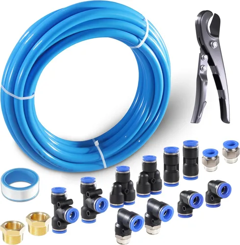 Miniatura 11 de Kit de tubo de aire neumático MSAEIQUN, poliuretano negro, tubo de poliuretano PU, kit de tubería de aire, 6 mm DE x 4 mm DI, 10 metros 32.8 pies
