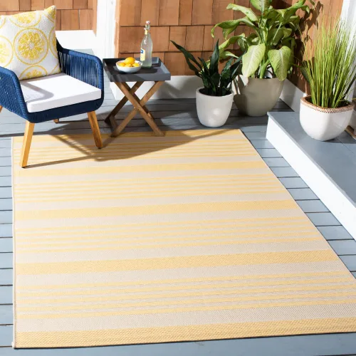Miniatura 112 de SAFAVIEH Courtyard Collection - Alfombra decorativa, 2.3 x 5 pies, beige y verde oscuro, para interior/exterior, resistente a la intemperie