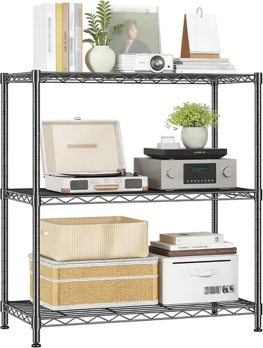 Miniatura 32 de Xcity Estantes de almacenamiento, estantería de metal resistente de 1 nivel, estante de alambre de acero ajustable de 350 libras para comerciales