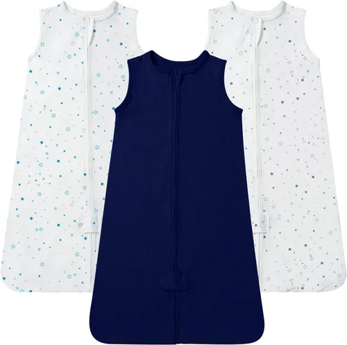 Miniatura 41 de TotAha Saco de dormir para bebés de 6 a 12 meses, paquete de 3, saco de dormir transpirable para bebé, niña, niño, manta usable con cremallera Azul
