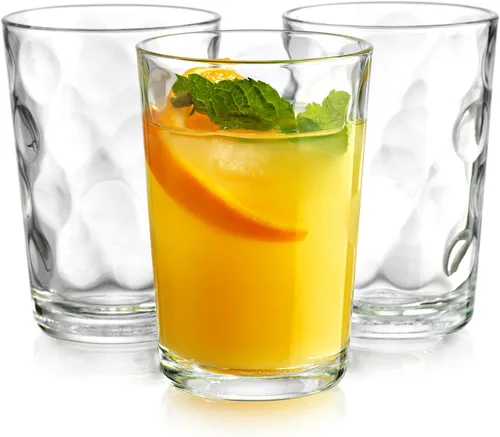 Miniatura 2 de Home Essentials - Juego de 10 vasos de jugo, cristalería de 7 onzas, vasos pequeños con lente circular interior. Ideal para jugo, leche, agua; aptos