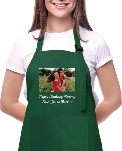 Miniatura 2 de Delantal Personalizado con Nombre y Logo de Kenzal, Delantal de Cocina y Barbacoa para Mujeres y Hombres, Delantal de Chef Personalizado