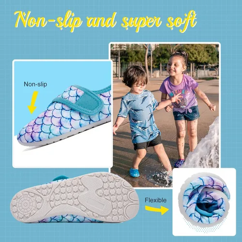 Miniatura 4 de HIITAVE Zapatos acuáticos antideslizantes para la playa, natación, secado rápido, calcetines acuáticos para niños y niñas pequeños