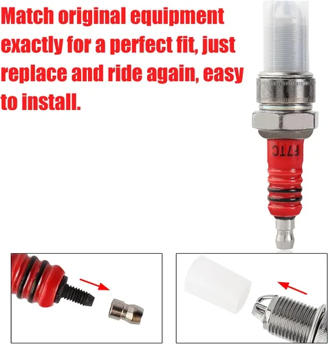 Miniatura 6 de Bujía de 3 electrodos F7TC para generador GX120 GX160 GX200 GX240 GX270 GX340 GX390 cortacésped tractor rotulador motosierra bomba de agua Go Kart