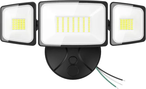 Miniatura 10 de Onforu Luces de inundación de 75 W para exteriores, luces de seguridad de 7000 lm de brillo, controladas por interruptor, con 3 cabezales