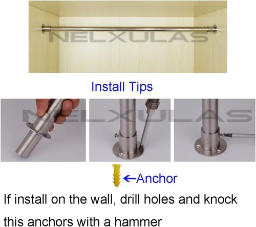 Miniatura 4 de brida de acero inoxidable para armario, Plateado