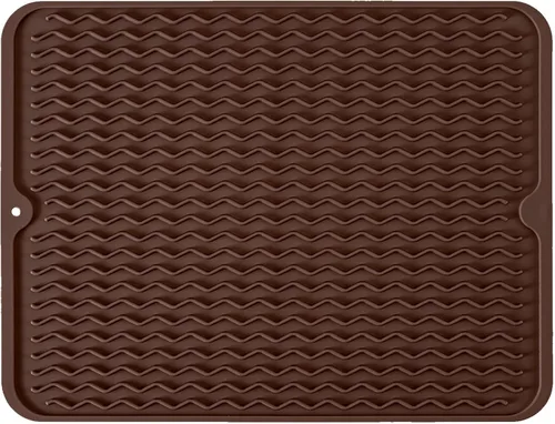Miniatura 42 de Tapete de silicona para secar platos, antideslizante, fácil de limpiar, tapete escurridor de platos grande resistente al calor para encimera