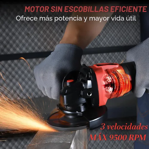 Miniatura 2 de AOBEN Amoladora angular inalámbrica de 4-1/2 pulgadas, herramienta de amoladora con batería de 21V, amoladoras eléctricas de potencia, motor sin
