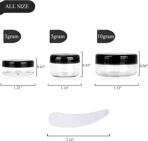 Miniatura 2 de 50 recipientes de muestra de 0.11 oz, frascos vacíos de 0.11 onzas líquidas con tapas, pequeños recipientes para cosméticos, mini tarros de muestra