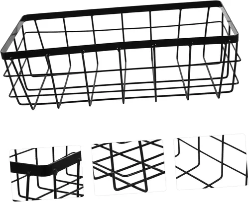 Miniatura 3 de Luxshiny Cesta de almacenamiento de metal montada en la pared para cocina y baño, organizador versátil para acondicionadores de champú y más diseños