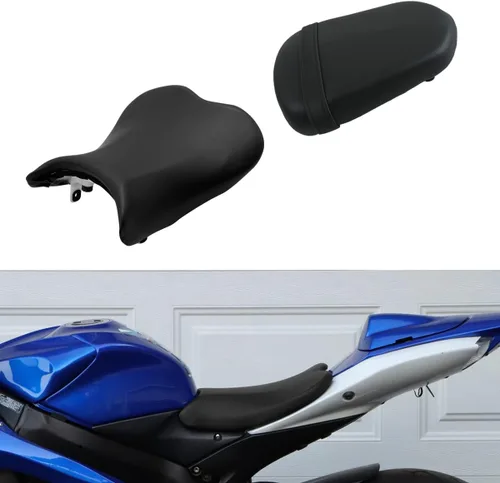 Miniatura 11 de TCMT Asiento delantero para conductor y asiento trasero para pasajero para Suzuki GSXR600 2004-2005, color negro Negro 2008-2010