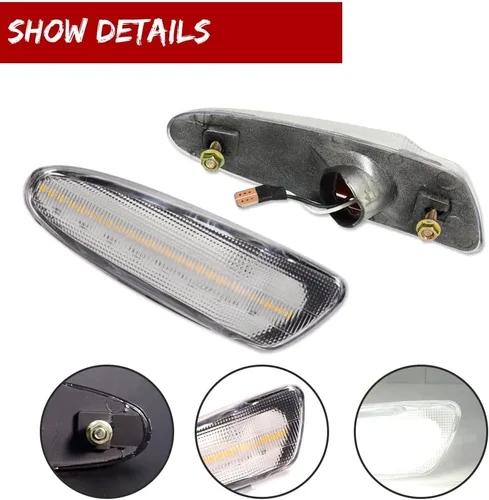 Miniatura 4 de Lámpara LED blanca de lente transparente compatible con Toyota SUPRA MK.4 1997 1998 y Toyota Celica 2000-2005 Luz de marcador lateral de Lente