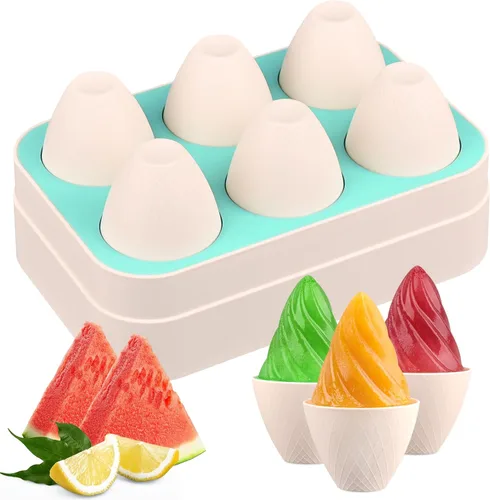 Miniatura 11 de WMKGG Juego de moldes de silicona para paletas, 2 piezas de moldes para helado con 50 palitos de madera para pastelitos, paletas de hielo, Azul
