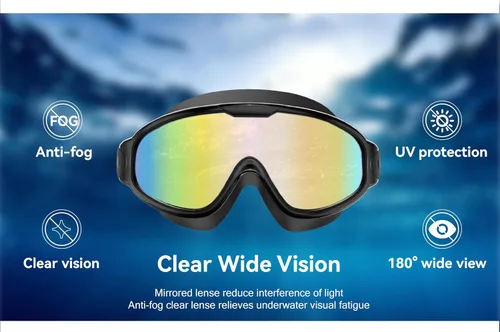 Miniatura 6 de Napzy Paquete de 2 gafas de natación para adultos, gafas de natación antivaho con cómodo sello de silicona para hombres y mujeres entrenamiento 1