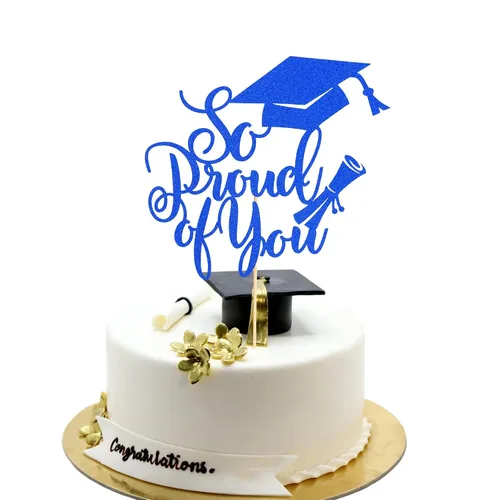 Miniatura 42 de Arthsdite 1 Pieza Decoración para Pastel de Graduación con Purpurina Dorada "So Proud of You" - 2025 Graduado Felicitaciones Senior Decoración
