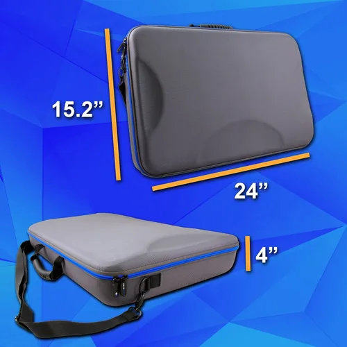 Miniatura 4 de CASEMATIX Funda de viaje para controlador de DJ compatible con Hercules Inpulse 500 - Funda rígida para mezclador de DJ con correa Gris