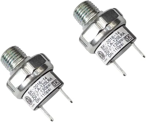 Par de interruptor de presión de aire 110-130 PSI Tipo de montaje en tanque Rosca 1/4 "NPT 12V 24V DC Compresor de aire Interruptor de presión para