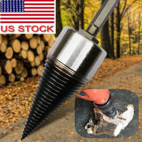 Miniatura 4 de Broca de madera pesada, divisor de leña en U, rosca antideslizante, tornillo en U, tornillo de división de cono, destornillador de cono de madera