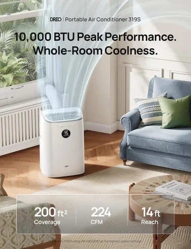 Miniatura 2 de Dreo - Aire acondicionado portátil, 8000 BTU ASHRAE (5000 BTU DOE) Unidad inteligente de aire acondicionado para dormitorio con enfriamiento sin