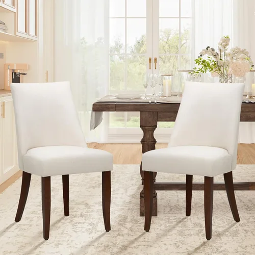 Miniatura 2 de COLAMY Juego de 2 sillas tapizadas para comedor, sillas de cocina modernas de mediados de siglo con respaldo, sillas laterales de comedor