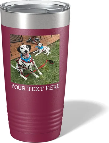 Miniatura 20 de Vaso personalizado de 20 onzas (17 colores) con foto impresa con aislamiento térmico de acero inoxidable recubierto de polvo con tapa, regalo