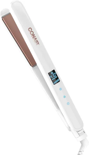 Miniatura 13 de Conair - Plancha de cerámica doble de 1 pulgada, alisador de pelo con pinza, 5 ajustes de calor, placas flotantes extra largas, blanco