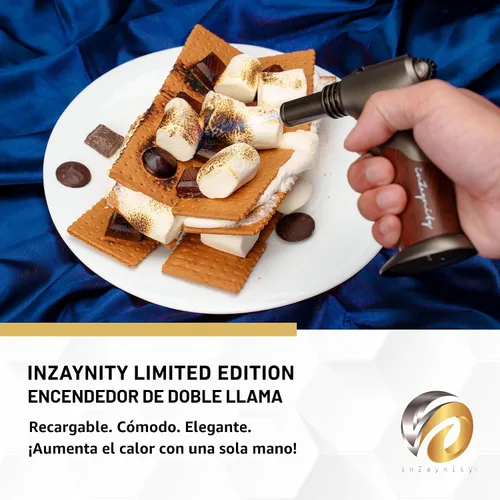 Miniatura 2 de Antorcha de Butano de Doble Llama - Soplete de Mano Recargable para Cocinar, Soldar y Arte de Resina con Llama Ajustable y Bloqueo de Encendido