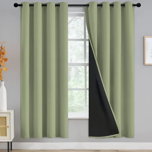 Miniatura 152 de Yakamok Cortinas negras, cortinas de ventana con aislamiento térmico y eficiencia energética para dormitorio, cortinas opacas completas y cortinas