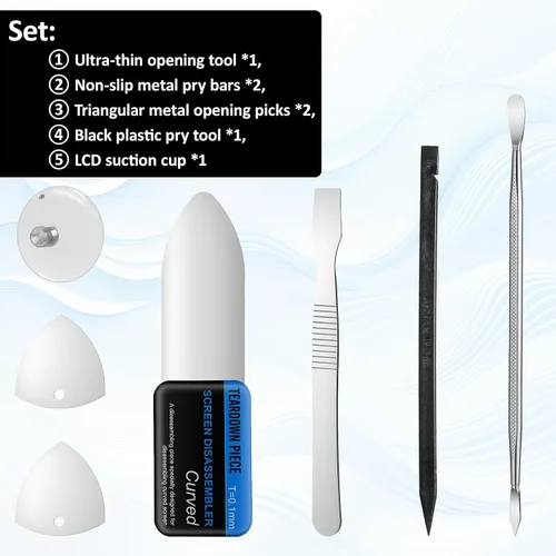 Miniatura 3 de Kit de herramientas de reparación de teléfonos celulares, 7 piezas, herramienta de palanca de metal antiestático, herramienta de apertura de palanca
