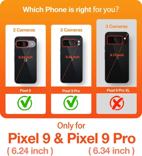 Miniatura 2 de TORRAS Funda magnética mejorada a prueba de golpes para Google Pixel 9 Pro y funda Pixel 9, [compatible con MagSafe]
