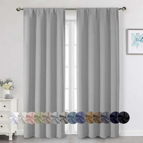 Miniatura 179 de Cortinas opacas para dormitorio, sala de estar, juego de 2 paneles de 54 pulgadas de largo, cortinas de oscurecimiento de habitación con aislamiento