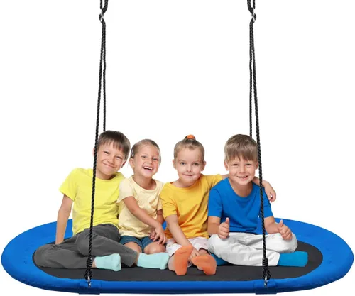 GLACER Columpio de platillo gigante de 60 pulgadas, capacidad de peso de 700 libras, altura ajustable, columpio volador grande para jugar en