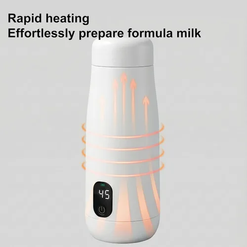 Miniatura 5 de Hervidor eléctrico portátil de acero inoxidable de 11.8 fl oz, caldera de agua caliente pequeña con calefacción inalámbrica para viajes, camping