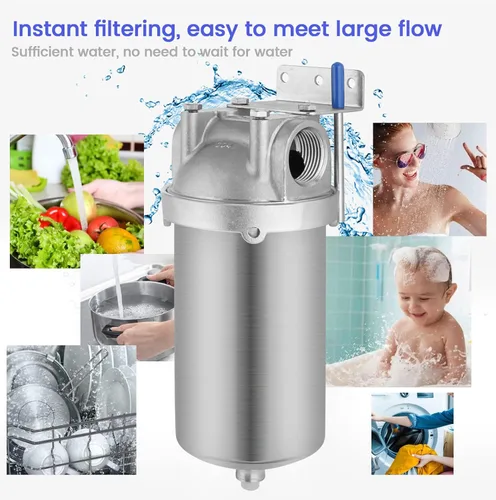 Miniatura 7 de NSF/ANSI 42 carcasa de filtro de agua para toda la casa, sistema de filtro de agua de sedimentos de 5 x 2.5 pulgadas para agua resistente, pozo