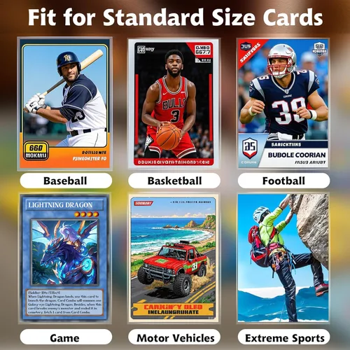 Miniatura 6 de 500 fundas para tarjetas de intercambio, fundas suaves y transparentes para tarjetas de béisbol, fundas de centavo para tarjetas estándar, Sprots