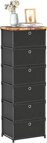 Miniatura 6 de LUKYTOWER Cajones de Almacenamiento de Tela Cómoda y Cajonera, Cómoda Pequeña con Unidad de Cajones, Cómoda Resistente de 4 Cajones para Armario