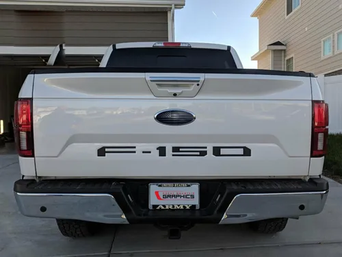 Miniatura 3 de 7.75 pulgadas Emblema de Superposición de Puerta Trasera de Aluminio, Emblema Ovalado de Bandera Negra de América Compatible con Ford Expedition