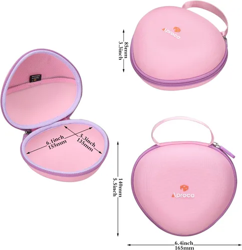 Miniatura 6 de Aproca Funda compatible con auriculares Bluetooth iClever BTH12 / HS19 / BTH26 para niños, bolsa de almacenamiento portátil para accesorios - Rosa