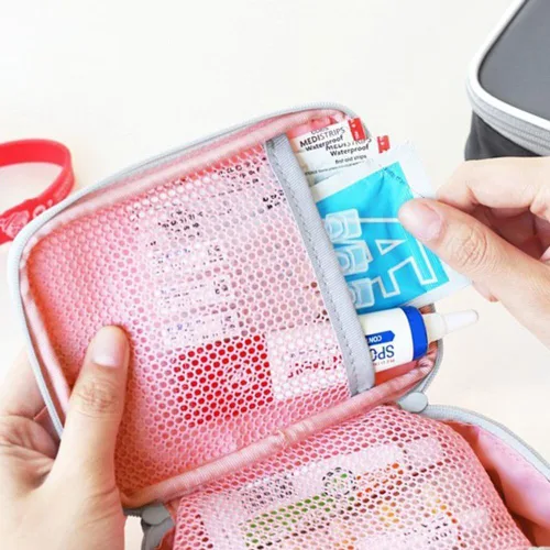 Miniatura 5 de Mini kit de primeros auxilios al aire libre rosa bolsa de viaje portátil organizador de medicina kit de emergencia kits de primeros auxilios