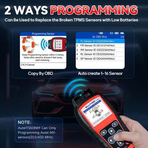 Miniatura 4 de Autel MaxiTPMS TS508WF Herramienta de programación TPMS Actualización de TS501 Pro TS408S Activar/Relearn Autel TPMS Sensores, lectura/borrar código