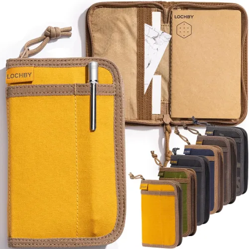 Miniatura 14 de LOCHBY® Carpeta Field A5 Cubierta de carpeta de 6 anillas Lona encerada resistente al agua Diseño plano Sistema A5 apto para recargar