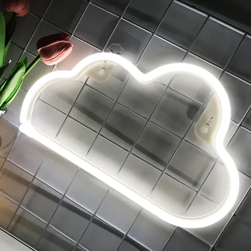 Miniatura 4 de Letreros de neón de nube, luz LED para decoración de pared, funciona con pilas o USB, para dormitorio, estética, habitación de adolescentes, niñas