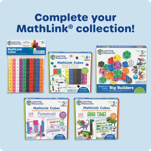 Miniatura 7 de Cubos MathLink de Learning Resources - Juego de 100 cubos, para niños de 5 años en adelante, actividades STEM, elementos manipulativos