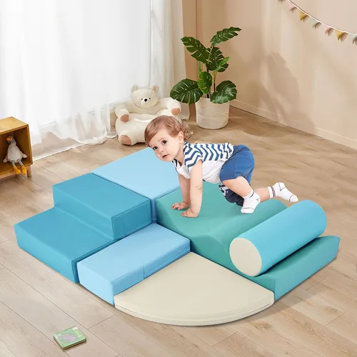 Miniatura 11 de Virubi Juego de actividades suaves de escalada y gateo de 6 piezas, juguetes de escalada para niños pequeños en interiores, escalador de esquina