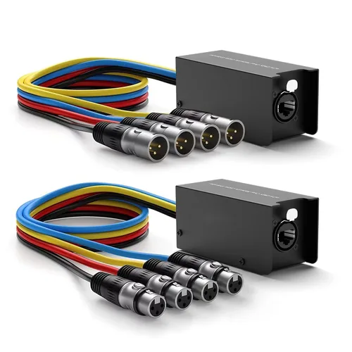 Miniatura 9 de Cable XLR macho a hembra de 4 canales, 3 pines, extensor múltiple para iluminación de escenario y estudio de grabación, canal XLR/AES/DMX sobre